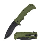ElitEdge - 9 Inch Military Green Jumbo Spring Assisted Open Blade Folding Pocket Knife