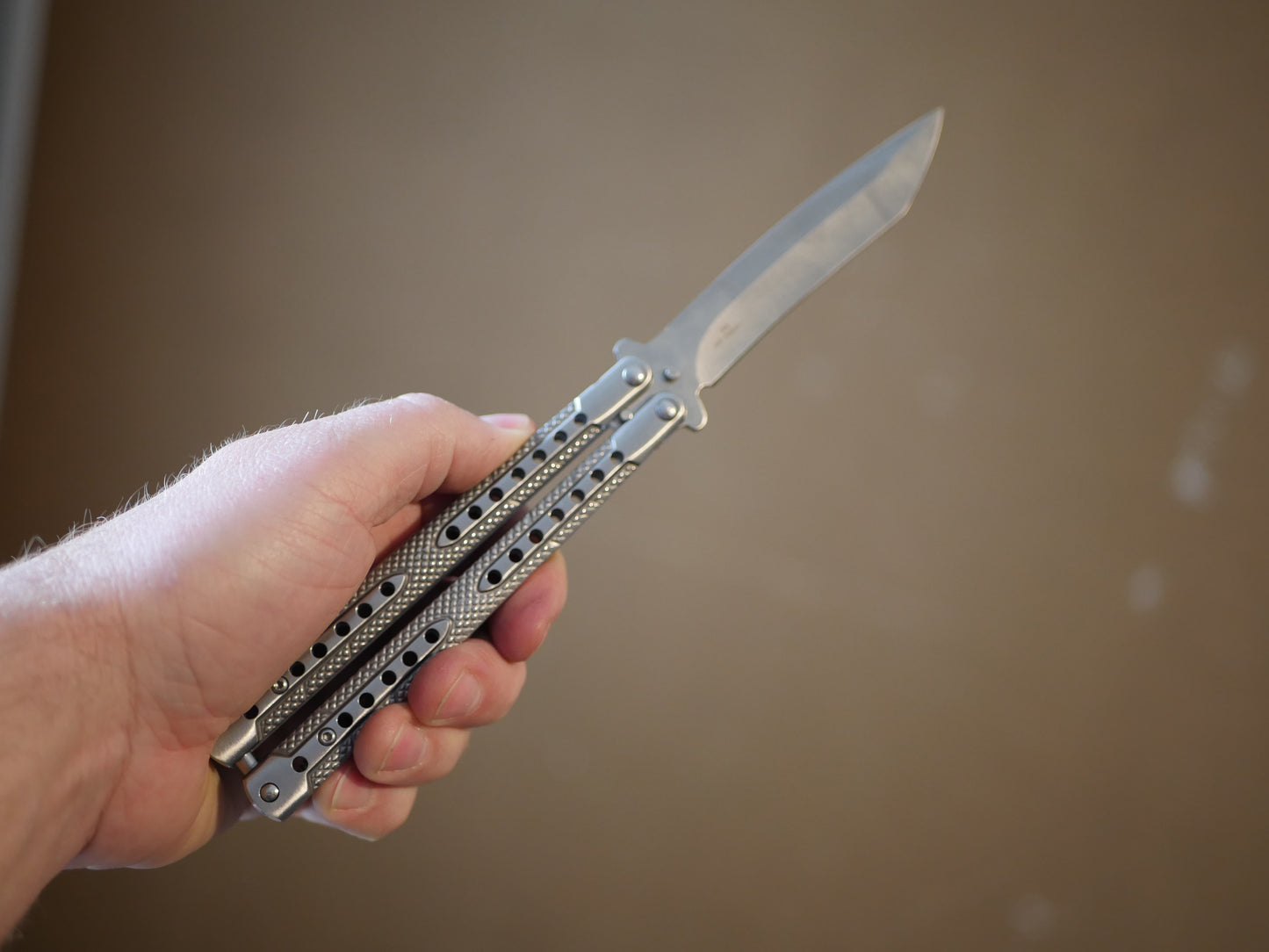 Butterfly Knife 5" Blade, Sliver Pattern