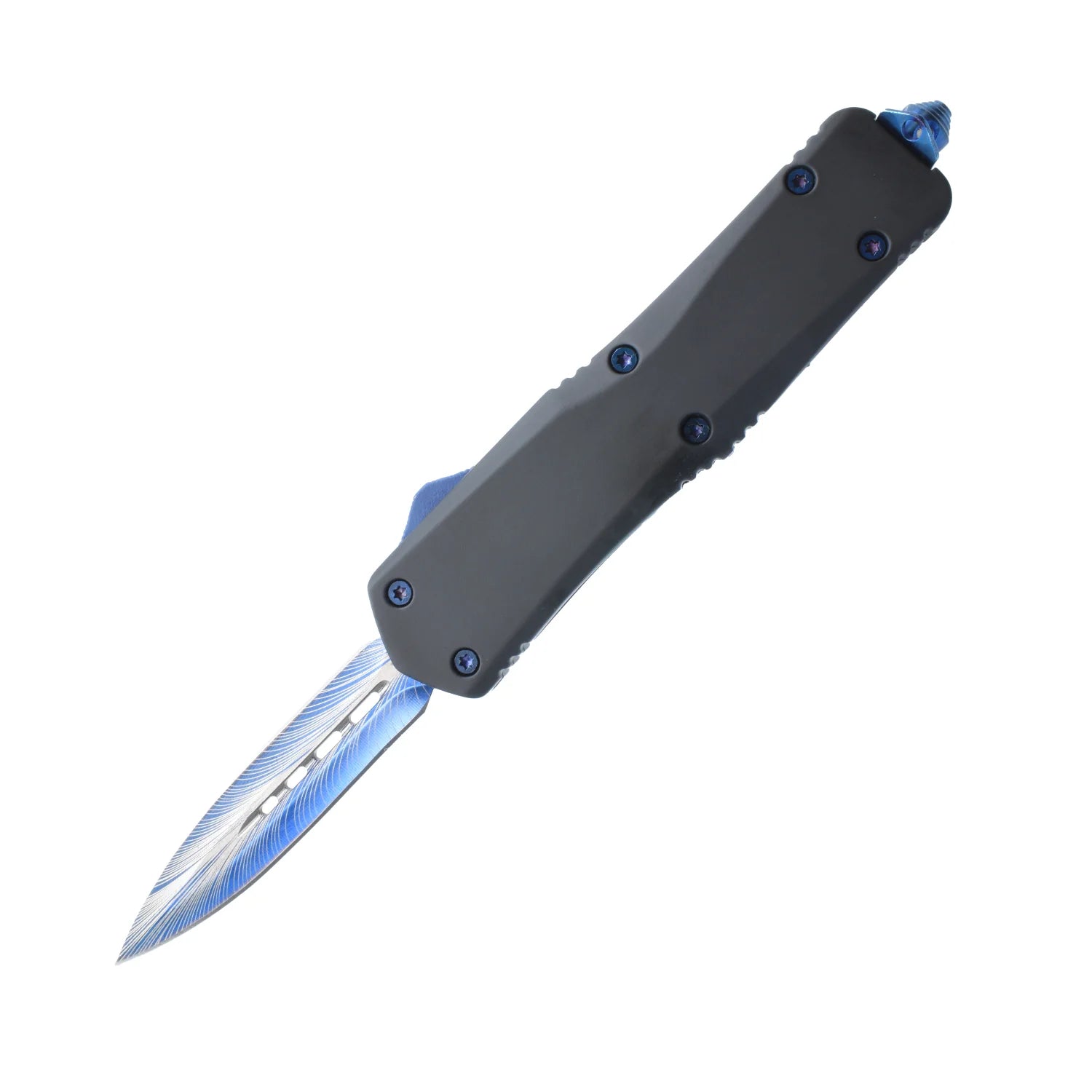 Streetwise Security - Double Edge Damascus Automatic OTF Knife w/ Belt Clip