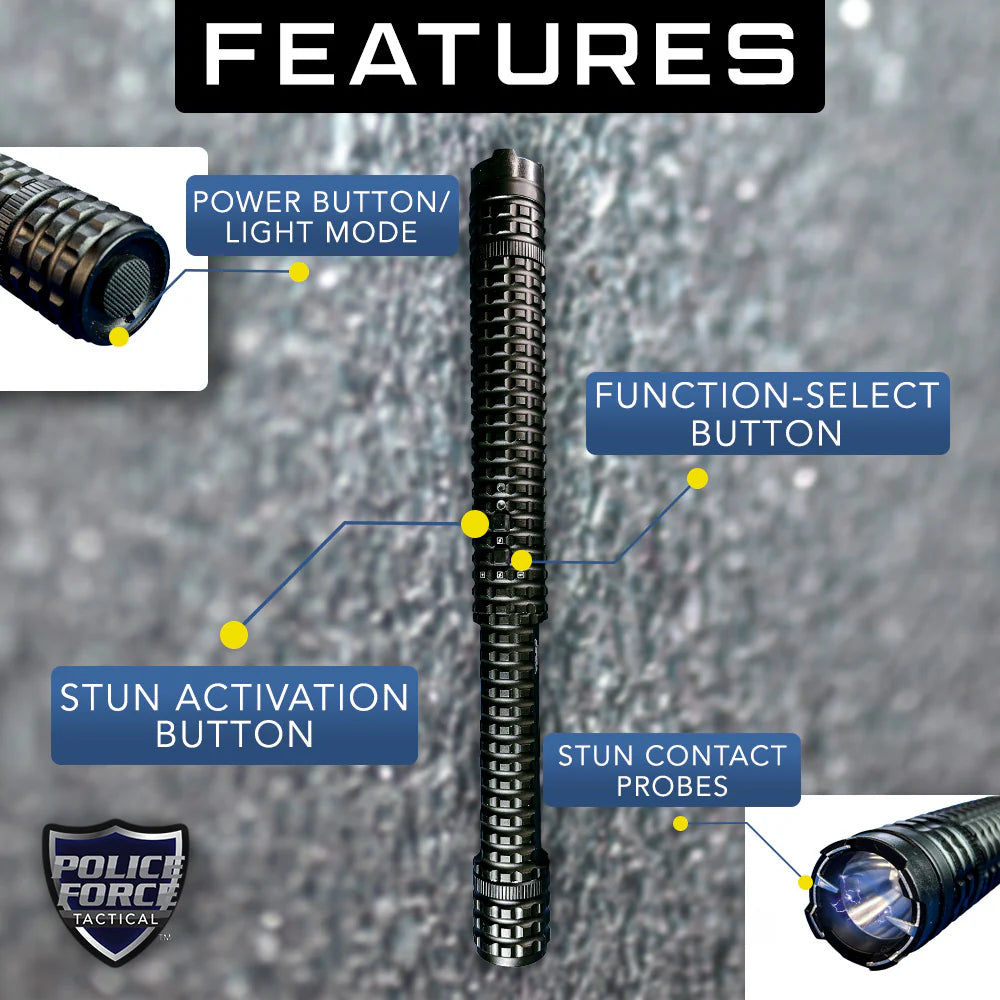 Police Force - Tactical 12,000,000 Stun Baton Flashlight